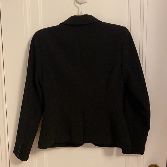 Black Blazer - Nipped at Waist, Single Button Closure, Slash/ Flap pockets - Picture 6 of 6